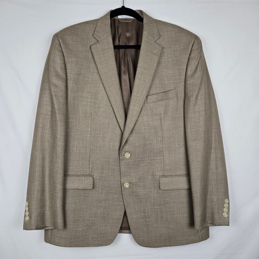 Classy Lauren Ralph Lauren Mens 46R Tan Linen Blend Hopsack Blazer Sport‎ Coat